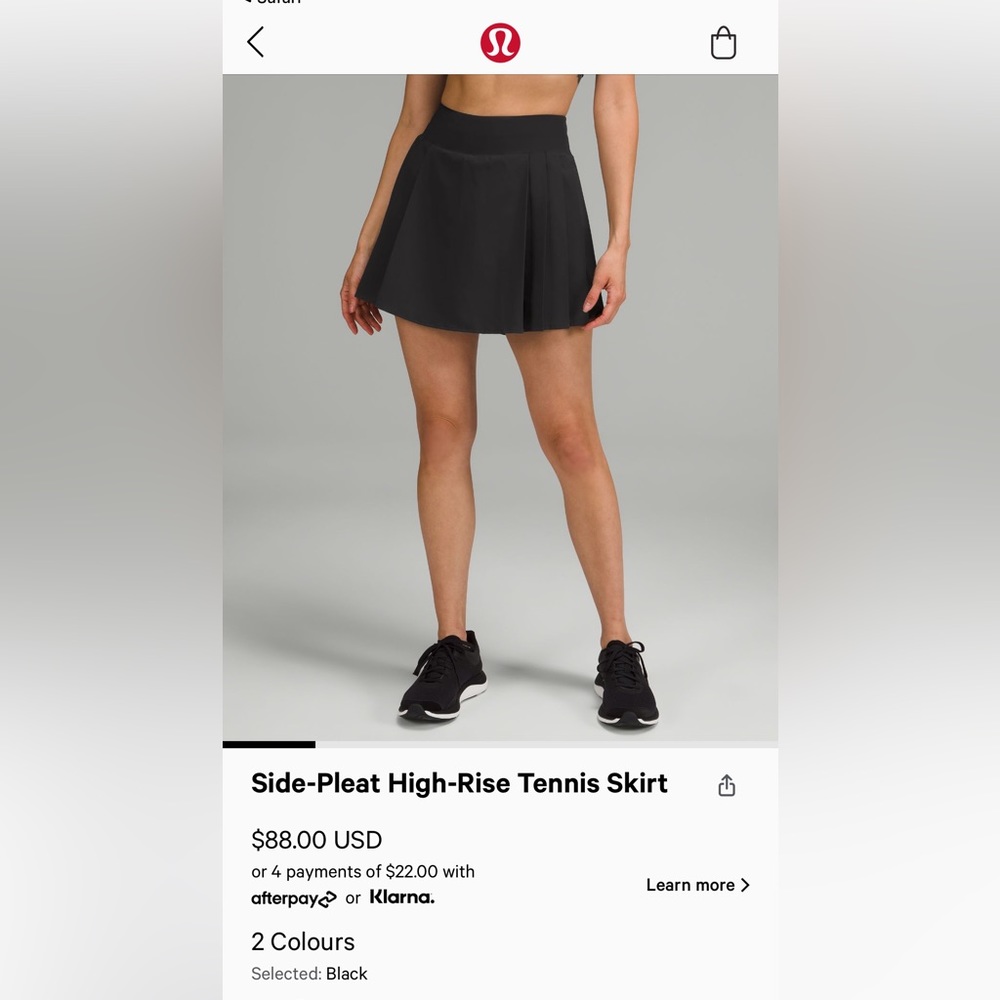 Side-Pleat High Rise Tennis Skirt